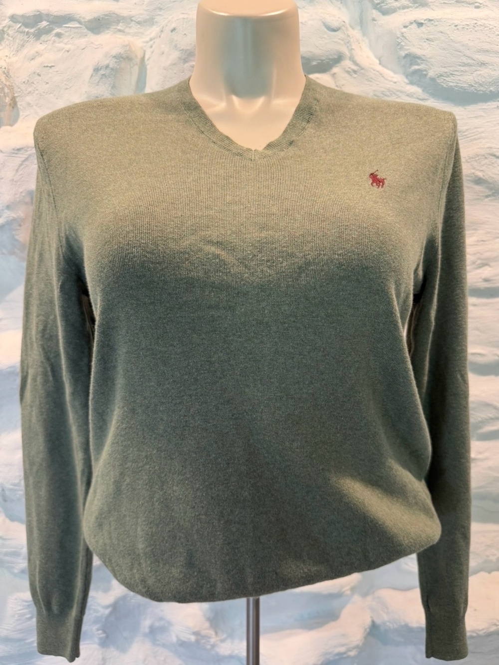 Polo Ralph Lauren Men’s Women’s V-neck Sweater Lightweight Green Size Medium